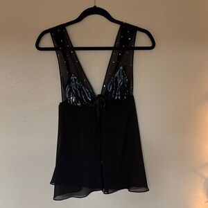 SOLD ON ANOTHER PLATFORM Victoria’s Secret Black Sheer Sequin Top